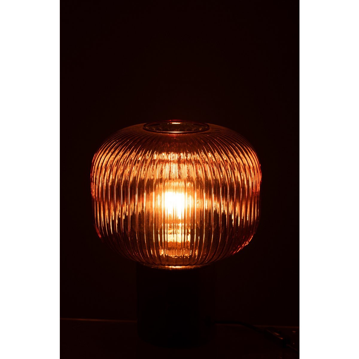 J-Line tafellamp Yufo - glas/marmer - rood/zwart