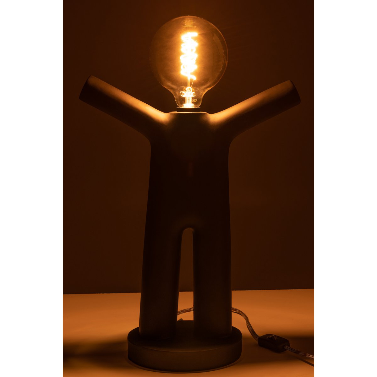 J-Line lamp P'tit Maurice - polyresin - zwart