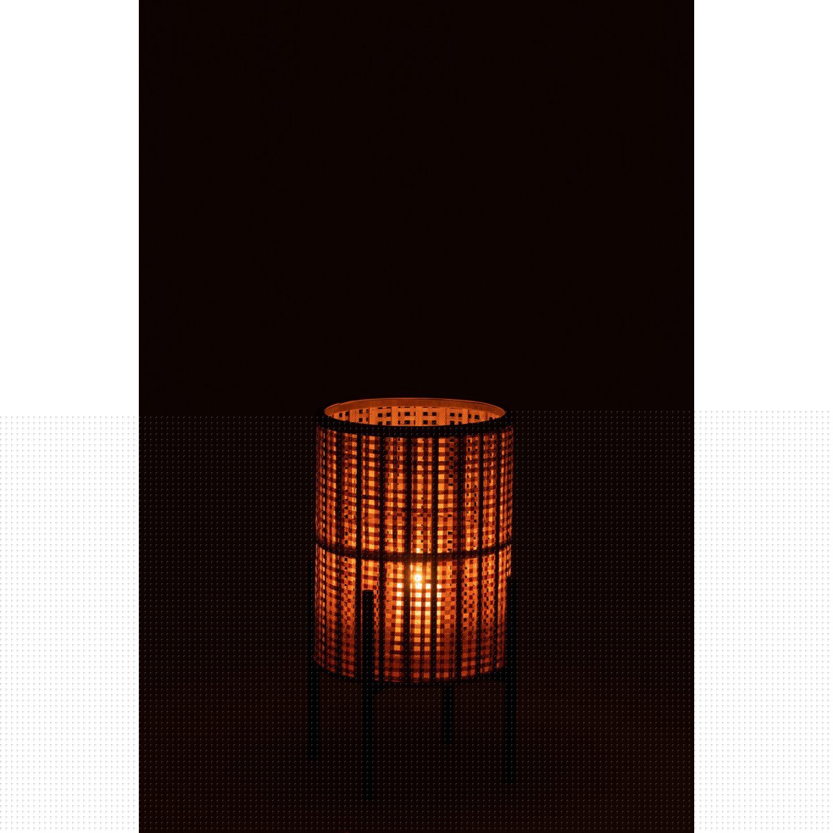 J-Line lantaarn Op Voet - bamboe - naturel - small