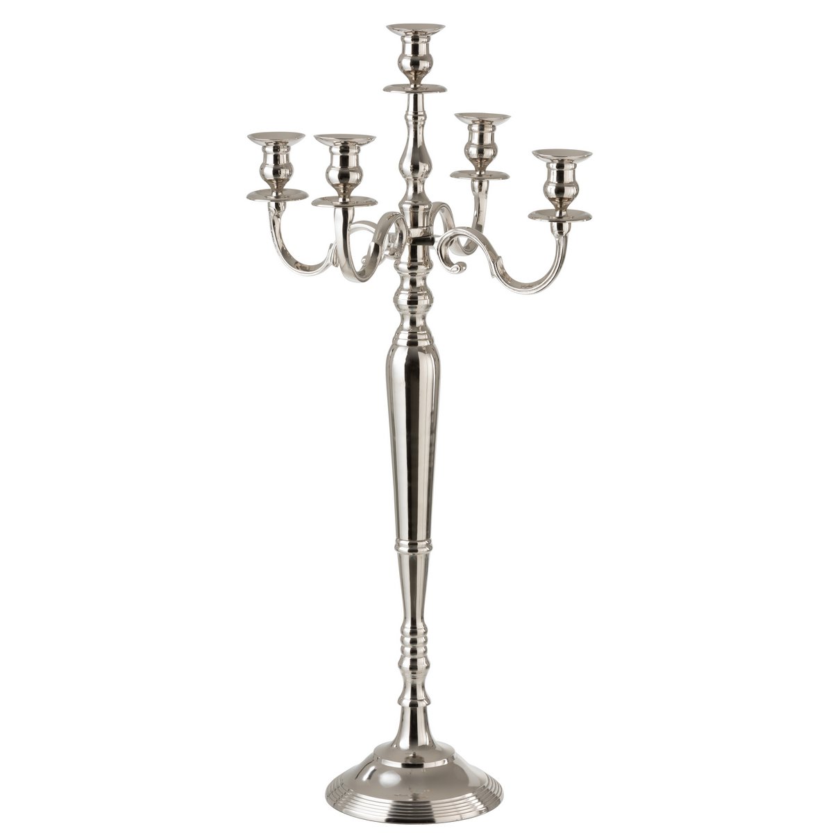 J-Line kandelaar 5-Arm Klassiek - aluminium - zilver - large