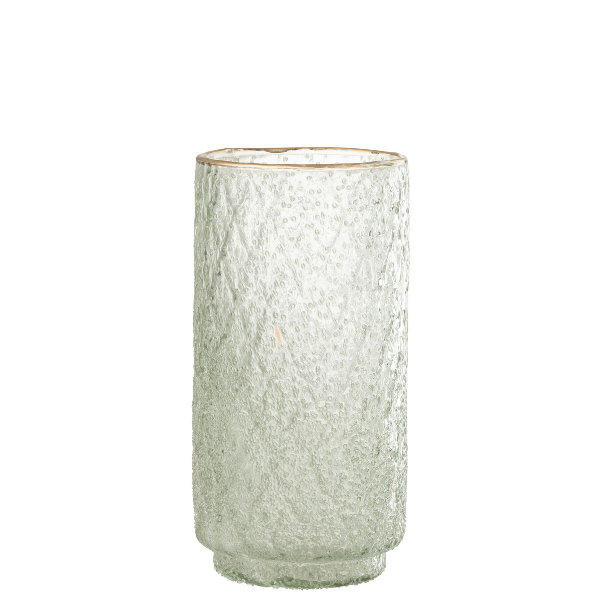 J-Line windlicht Rand - glas - goud/transparant - large (set van 2 stuks large)