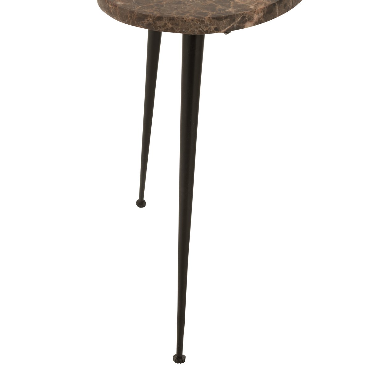 J-Line bijzettafel - marmer/Mmetaal - bruin/zwart - 3 stuks