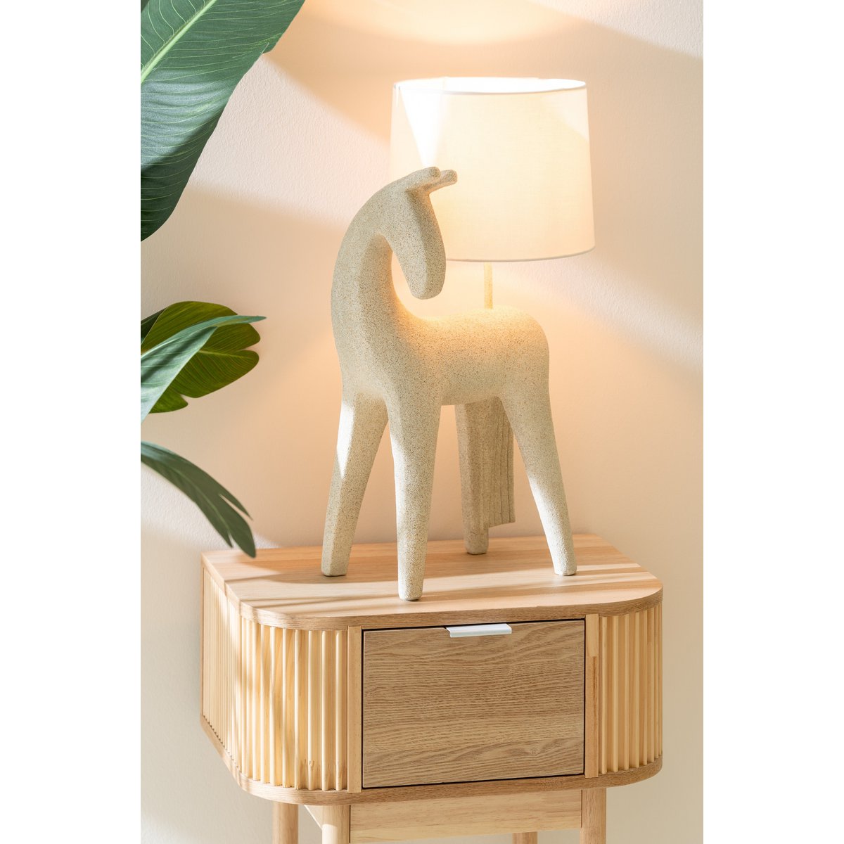 J-Line Tafellamp Paard Modern Resine Beige
