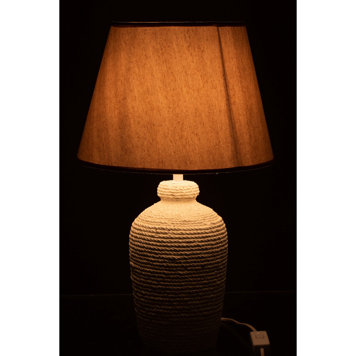 J-Line lamp Esmee - cement/textiel - wit/beige