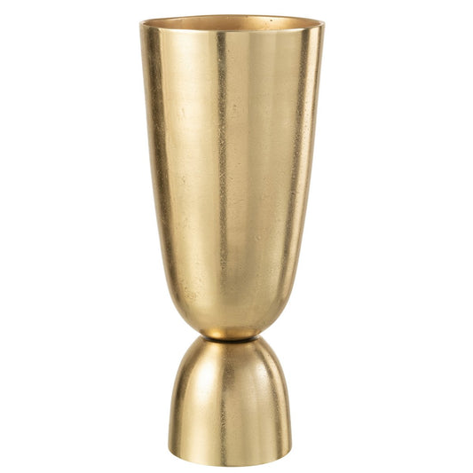 J-Line vaas Thor - aluminium - goud - large - 49 cm hoog