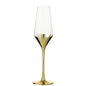 J-Line champagneglas - glas - goud/ transparant ( set van 8 stuks)