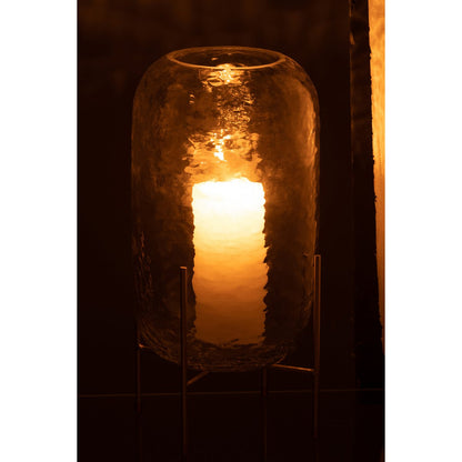 J-Line vaas Rond Op Voet - glas - transparant - large