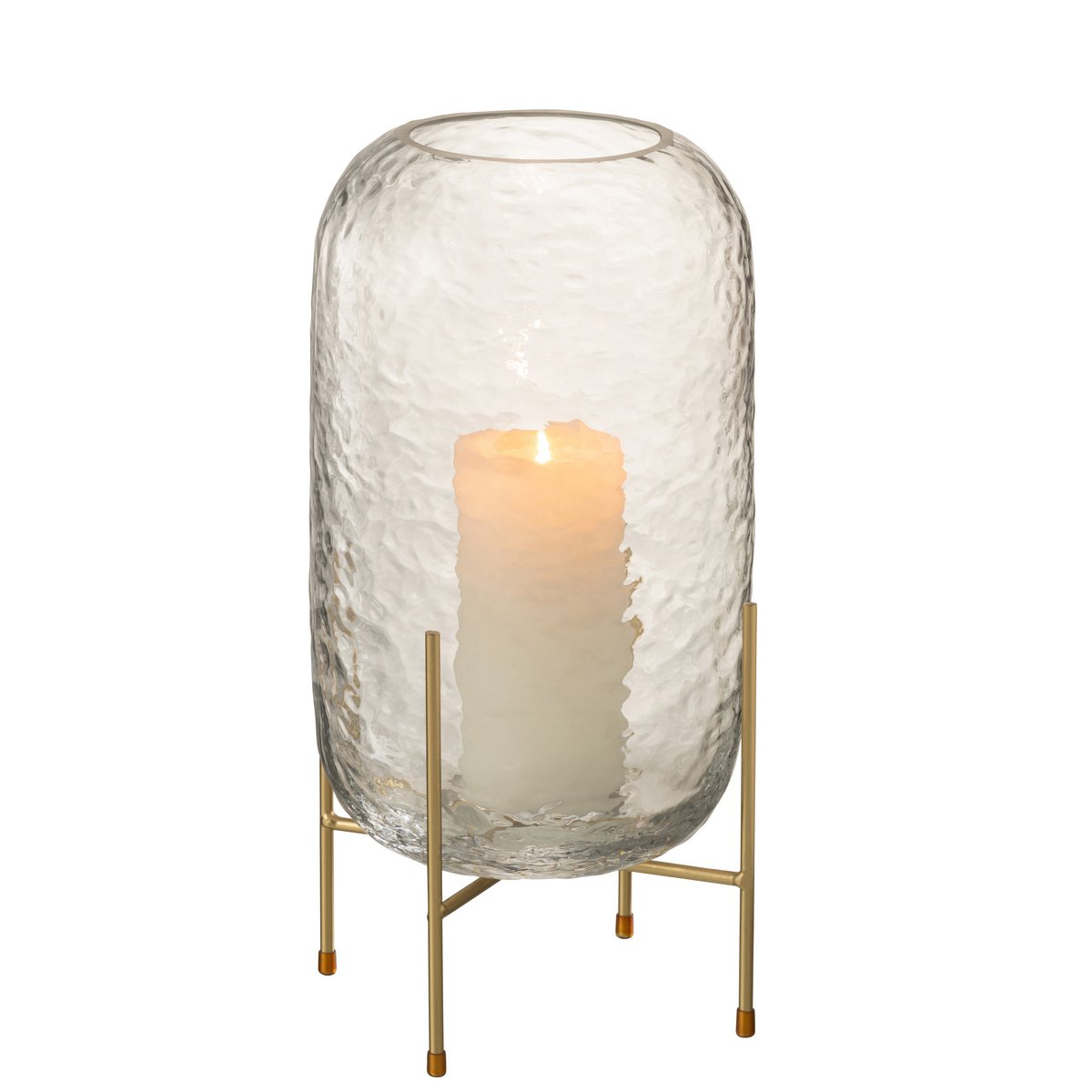 J-Line vaas Rond Op Voet - glas - transparant - large