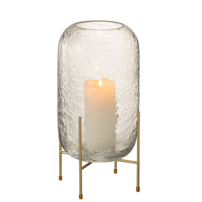 J-Line vaas Rond Op Voet - glas - transparant - large