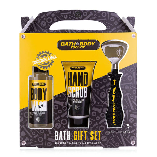 Cadeauset voor mannen Bath + Body Toolkit met flesopener
