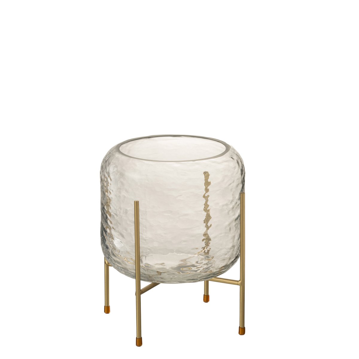 J-Line vaas Rond Op Voet - glas - transparant - small