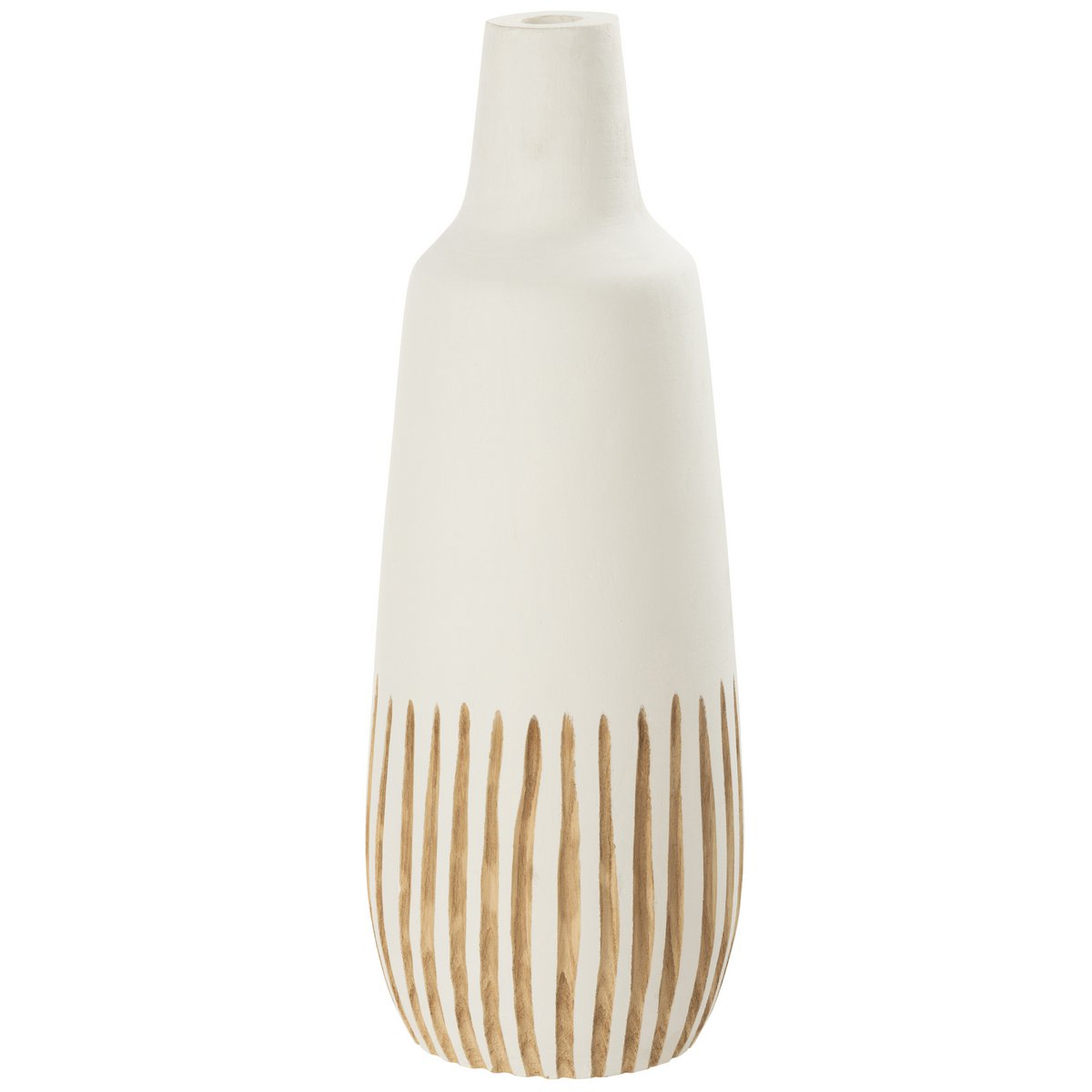 J-Line vaas Ying - hout - wit - large - 56.00 cm hoog