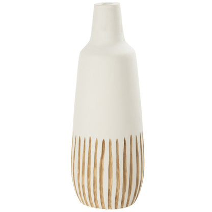 J-Line vaas Ying - hout - wit - large - 56.00 cm hoog