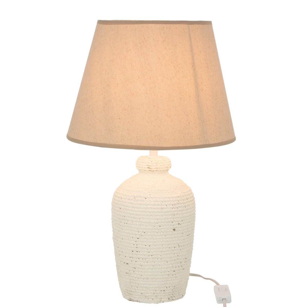 J-Line lamp Esmee - cement/textiel - wit/beige