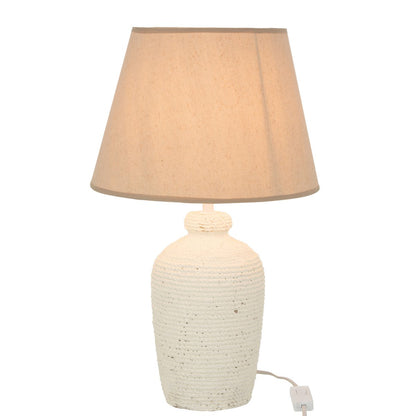 J-Line lamp Esmee - cement/textiel - wit/beige