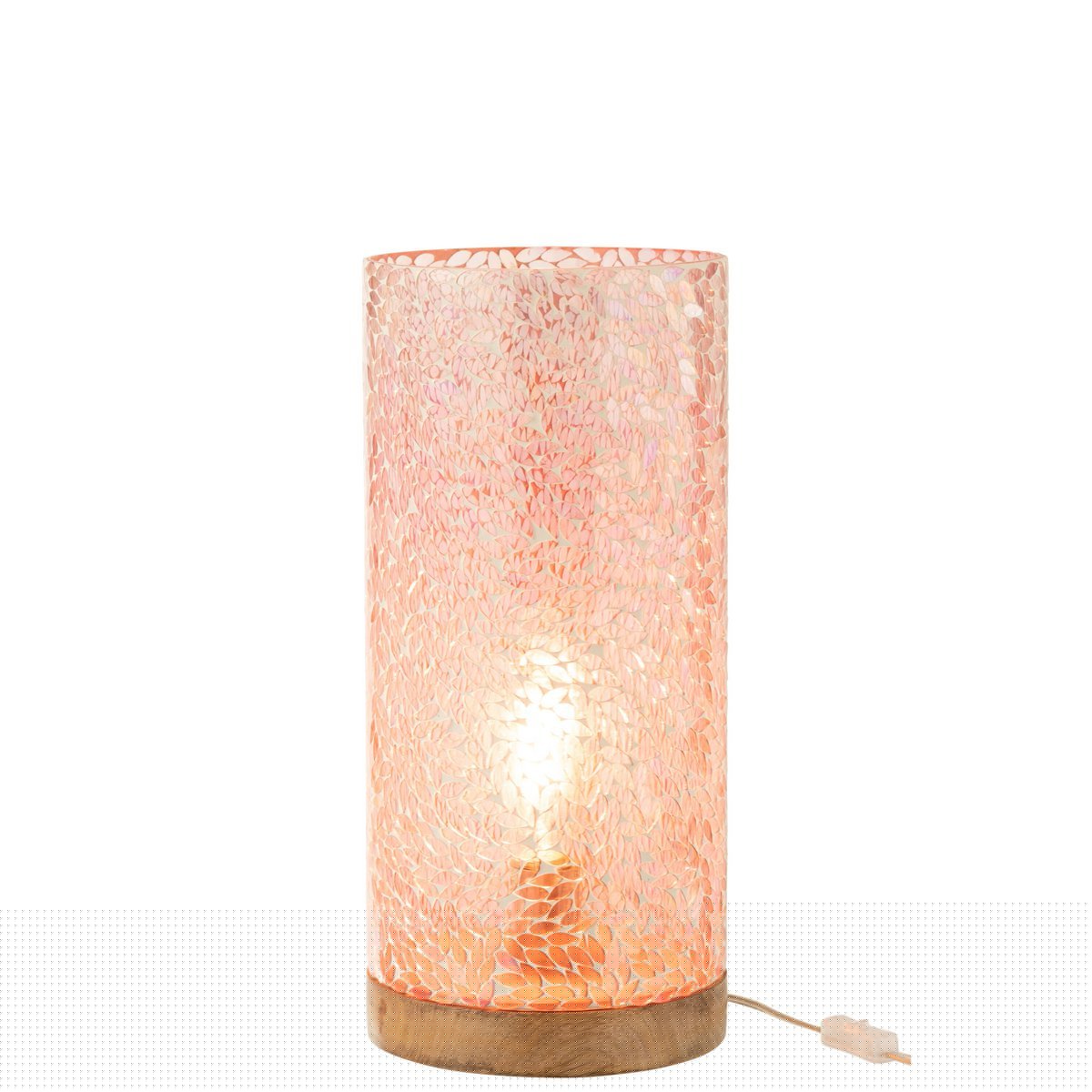 J-Line tafellamp Mozaiek - glas - roze - large