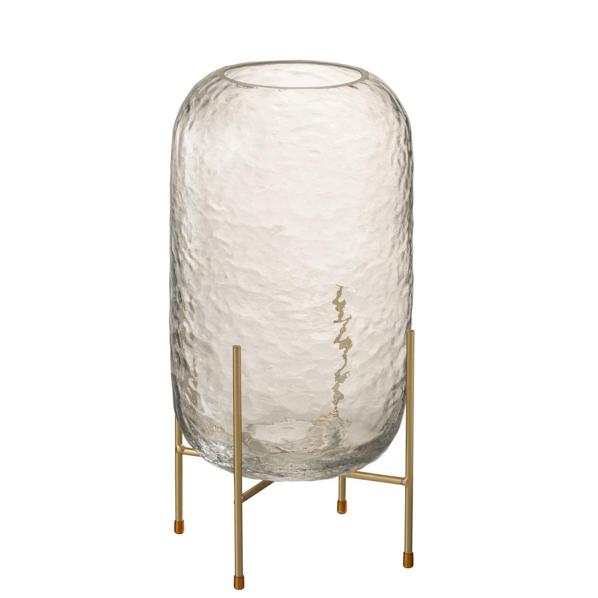 J-Line vaas Rond Op Voet - glas - transparant - large