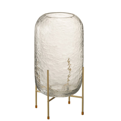 J-Line vaas Rond Op Voet - glas - transparant - large