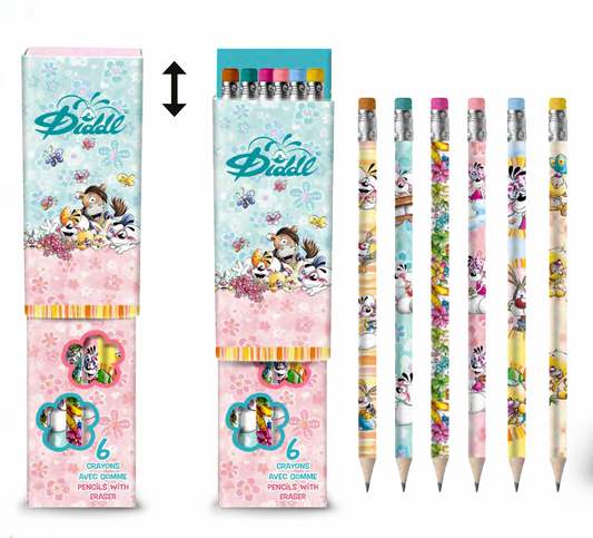 DIDDL - 6 PENCILS WITH ERASERS   *** PRESALE 15/05/26 ***
