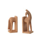 J-Line Set Van 2 Boekensteun Paard Modern Resine Terra