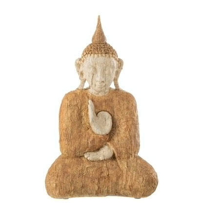 J-Line Boeddha Zittend Poly Naturel/Beige Large