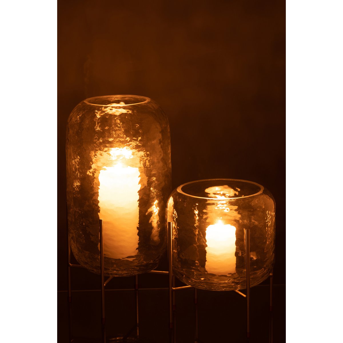 J-Line vaas Rond Op Voet - glas - transparant - large