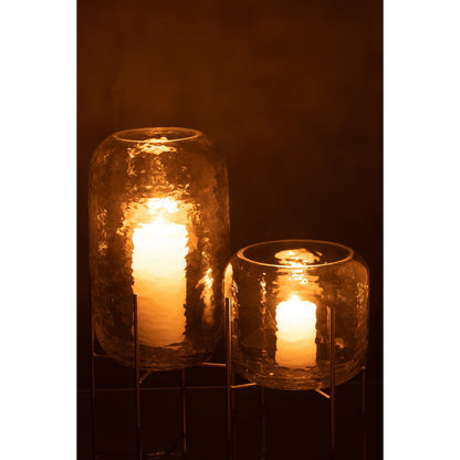 J-Line vaas Rond Op Voet - glas - transparant - large
