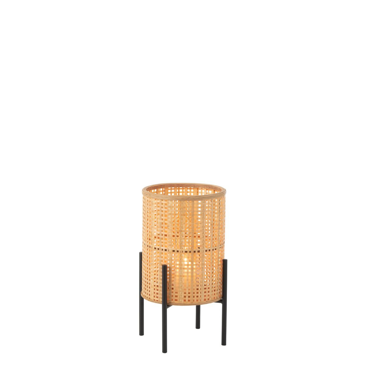J-Line lantaarn Op Voet - bamboe - naturel - small