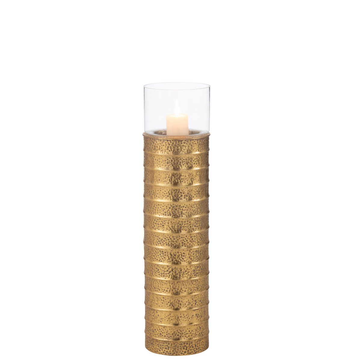 J-Line Kaarshouder Zuil Metaal/Glas Goud Small