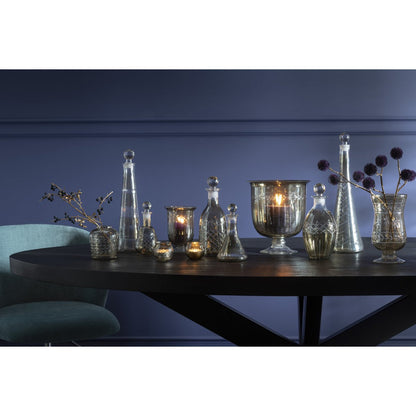 J-Line windlicht Romeins Steel - kaarshouder - glas - large