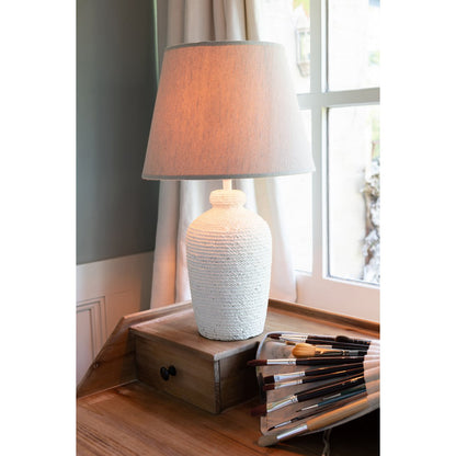 J-Line lamp Esmee - cement/textiel - wit/beige