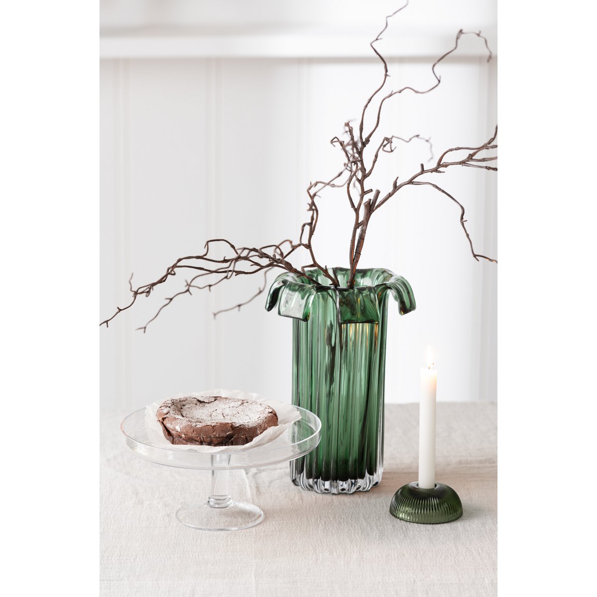 J-Line Vaas Retro Glas Groen Large