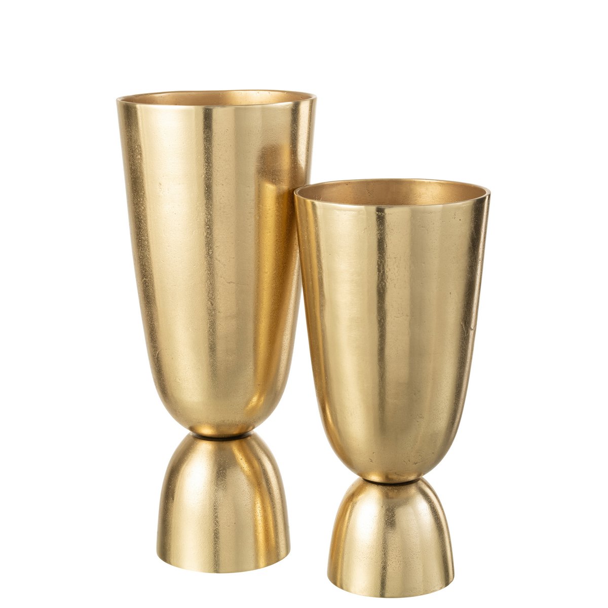 J-Line vaas Thor - aluminium - goud - large - 49 cm hoog