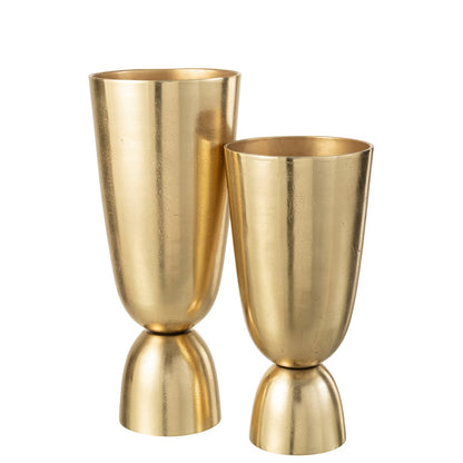J-Line vaas Thor - aluminium - goud - large - 49 cm hoog